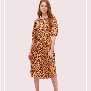 Kate Spade Panthera Puff Sleeve Midi Dress Sz 0